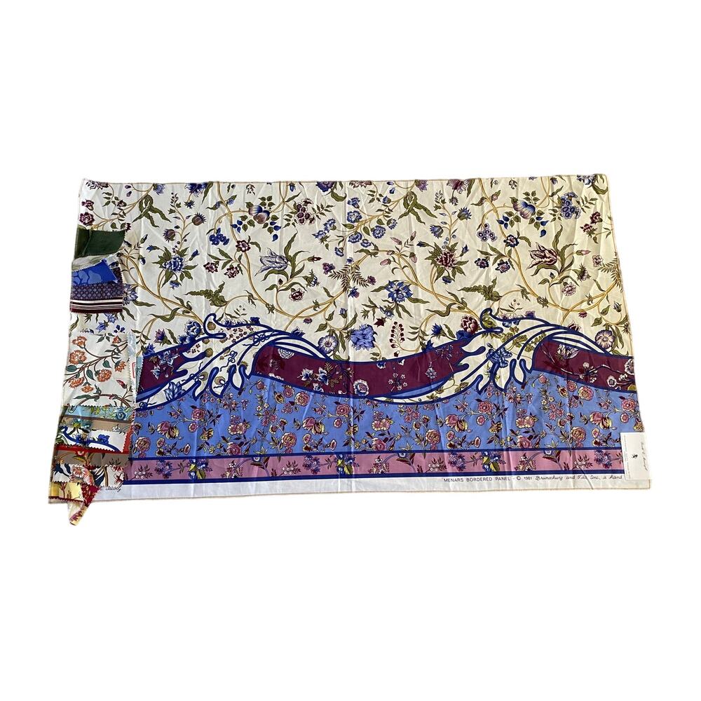Brunschwig & Fils "Menars Bordered Panel" fabric vintage swatch light weight 31"